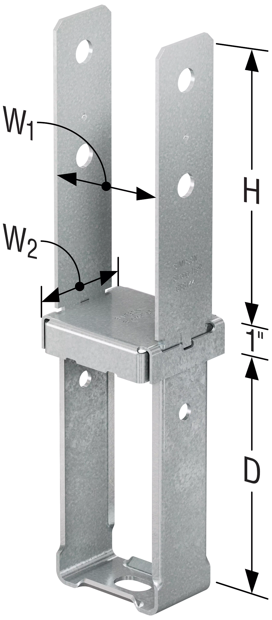 Simpson Strong-Tie CBST44Z CBST™ ZMAX® Standoff Column Base for 4x4 (Pack of 12)