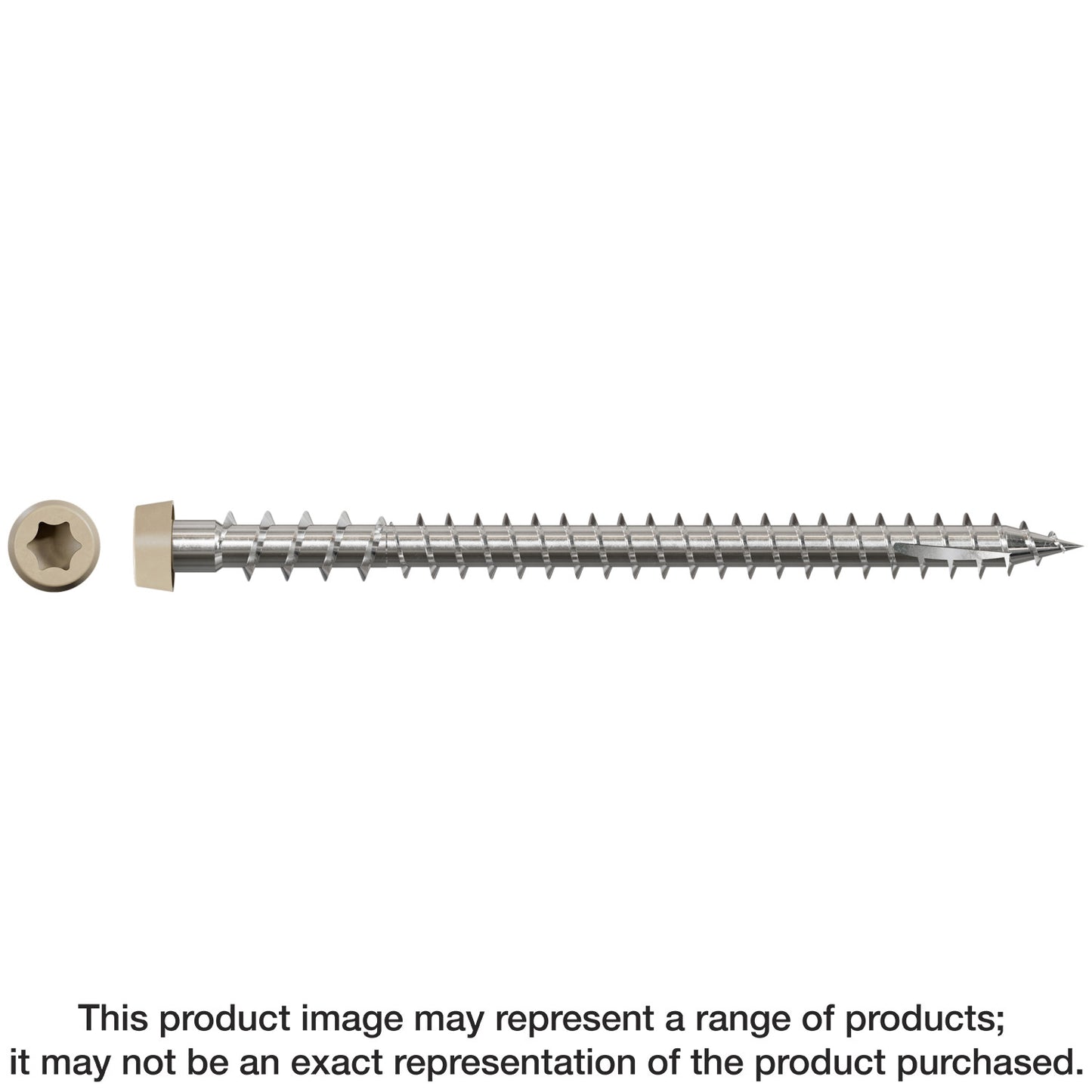 Simpson Strong-Tie DCU234S316TN02 Deck-Drive™ DCU COMPOSITE Screw (Collated) — #10 x 2-3/4 in. Type 316, Tan 02 (1000-Qty)