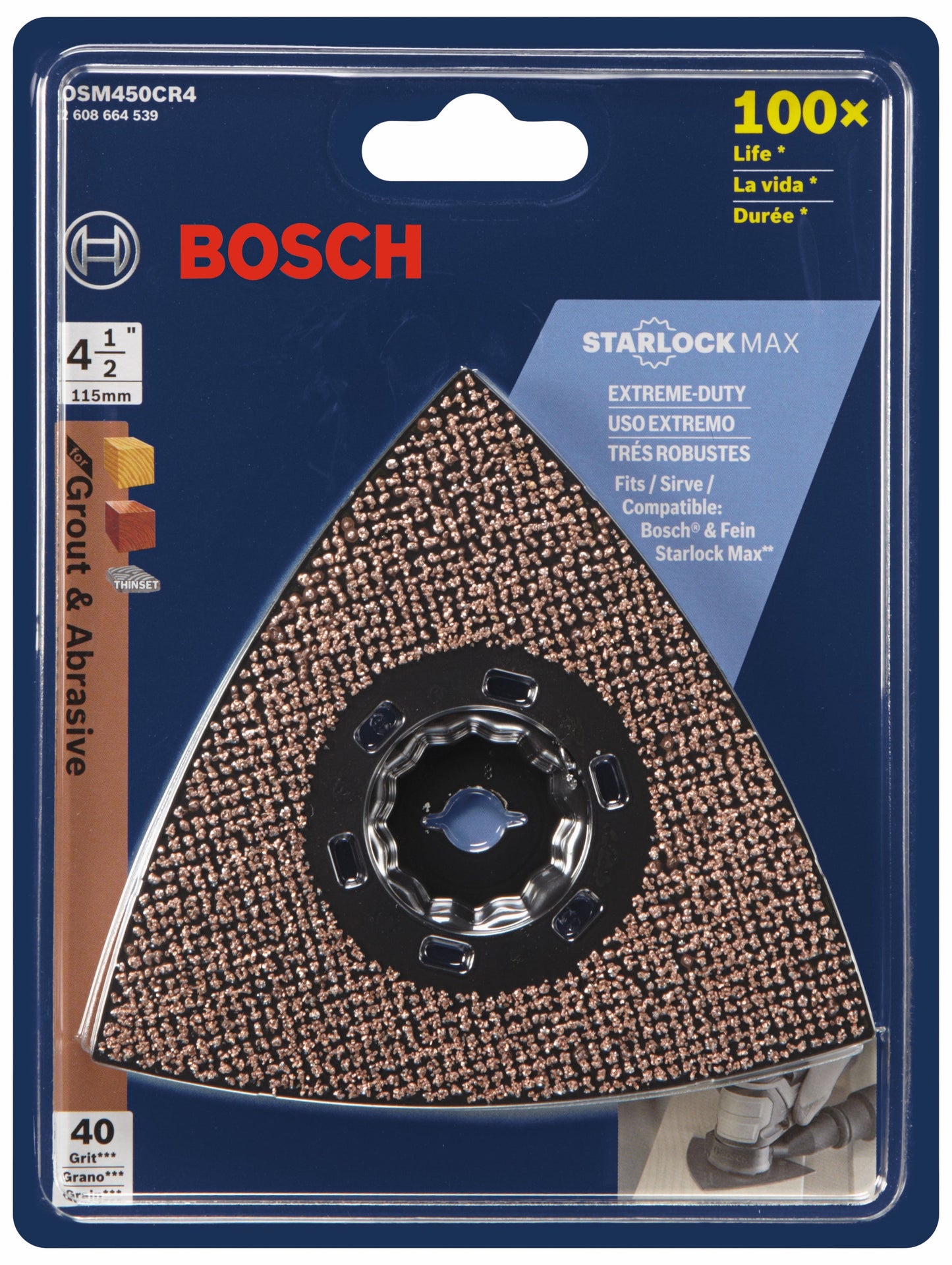 Almohadilla de lijado delta de carburo de grano 40 para multiherramienta oscilante BOSCH OSM450CR4 StarlockMax®