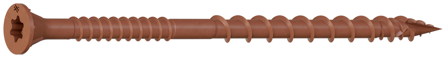 Simpson Strong-Tie DSVR312MB Deck-Drive™ DSV WOOD Screw — #10 x 3-1/2 in. T-25, Flat Head, Quik Guard®, Red (1000-Qty)