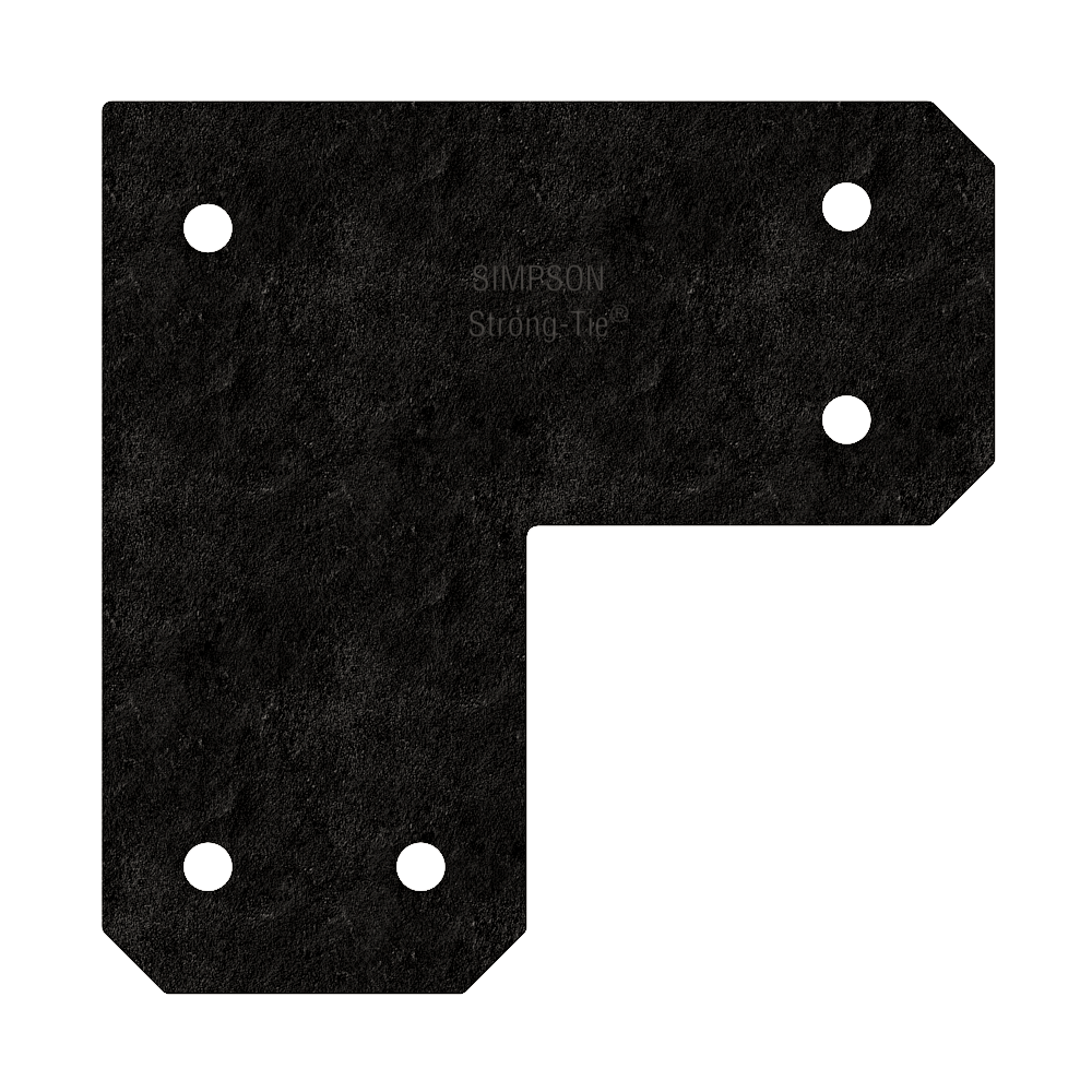 Simpson Strong-Tie APVL6 Outdoor Accents® Avant Collection™ ZMAX®, Black Powder-Coated L Strap for 6x6 (Pack of 8)