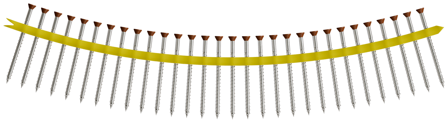 Simpson Strong-Tie DTH212S305TN01 Trim-Head Screw — Sharp Point (Collated) — #7 x 3-1/2 in. #2 Square Type 305 Tan 01 (1000-Qty)