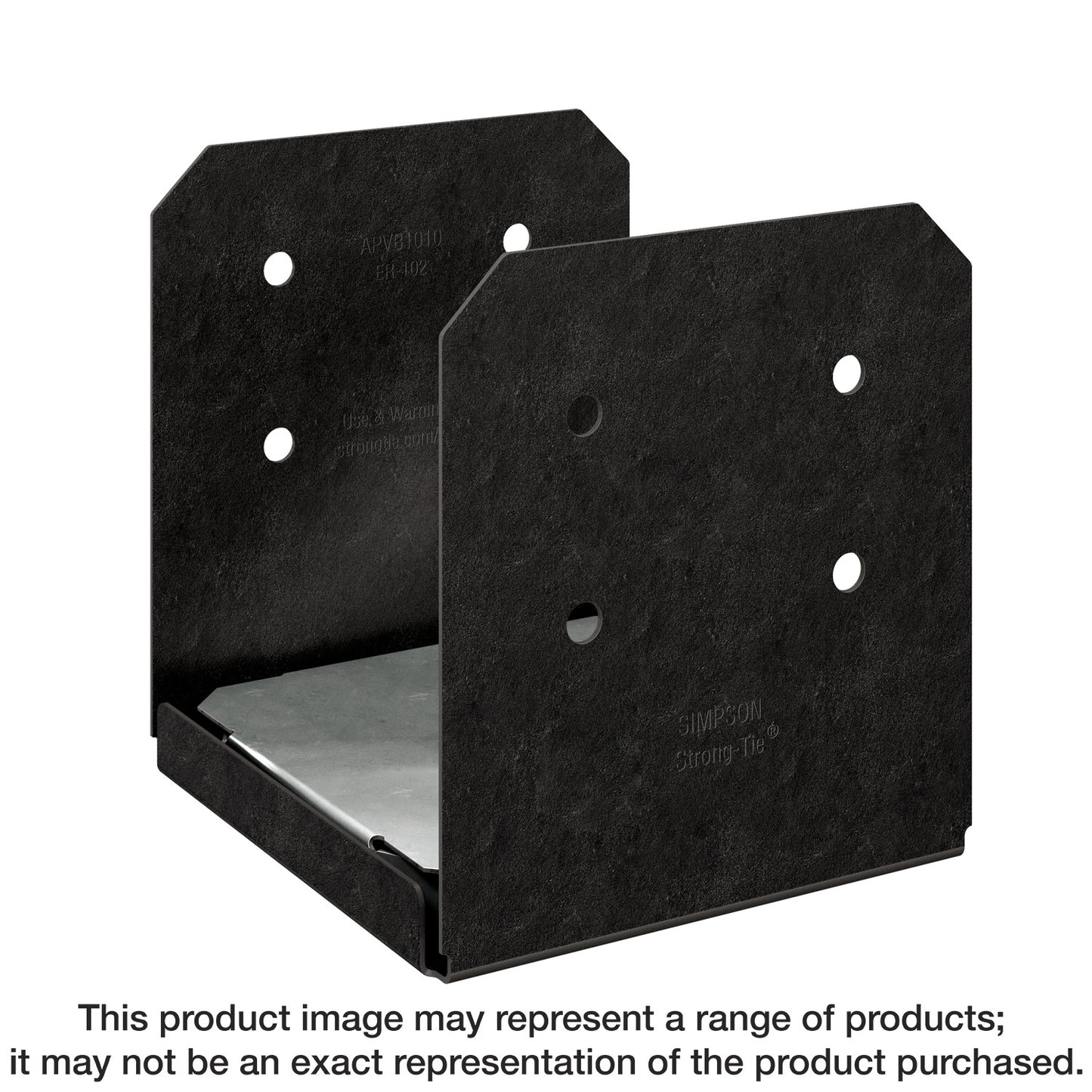 Simpson Strong-Tie APVB1010 Outdoor Accents® Avant Collection™ ZMAX®, Black Powder-Coated Post Base for 10x10 (Pack of 2)