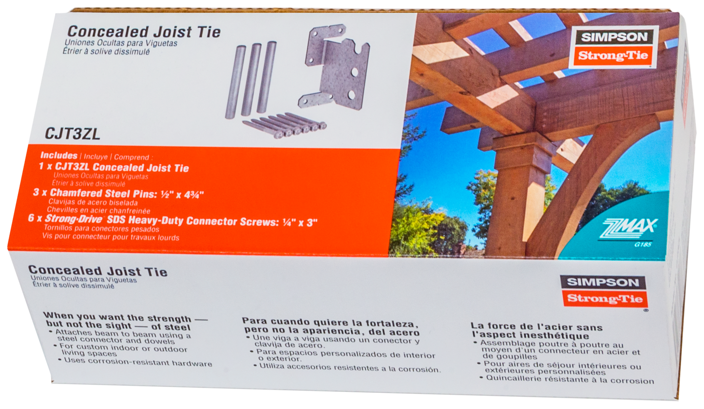 Simpson Strong-Tie CJT3ZL CJTZ® 12-Gauge ZMAX® Galvanized Concealed Joist Tie with (3) Long Pins (Pack of 320)