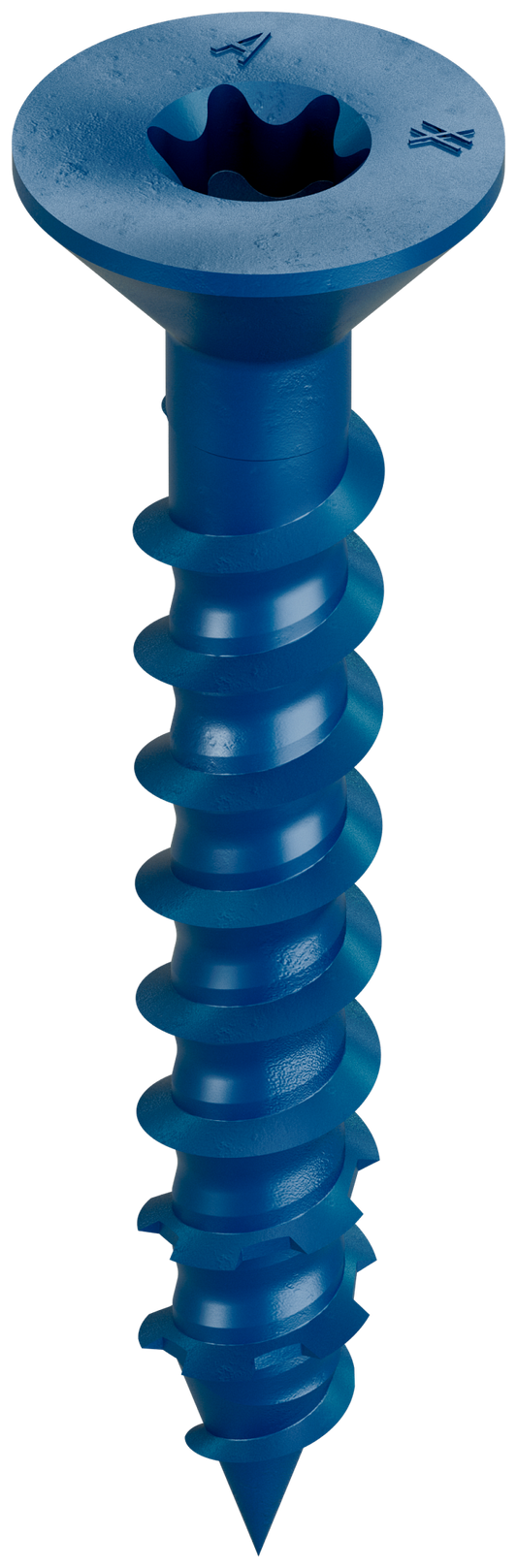 Simpson Strong-Tie TNT25134TFB Titen Turbo™ — 1/4 in. x 1-3/4 in. 6-Lobe Flat-Head Concrete and Masonry Screw, Blue (2500-Qty)