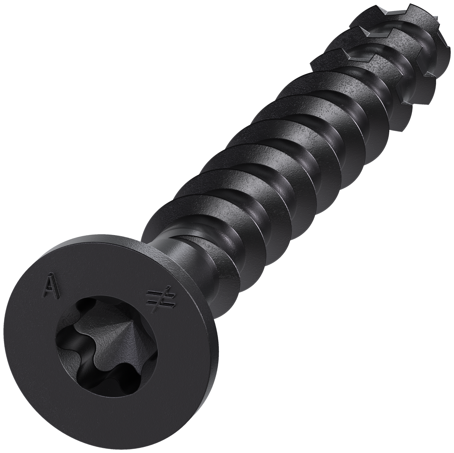 Simpson Strong-Tie TNTBL18134TF Titen Turbo™ — 3/16 in. x 1-3/4 in. 6-Lobe Flat-Head Concrete and Masonry Screw, Black (100-Qty)