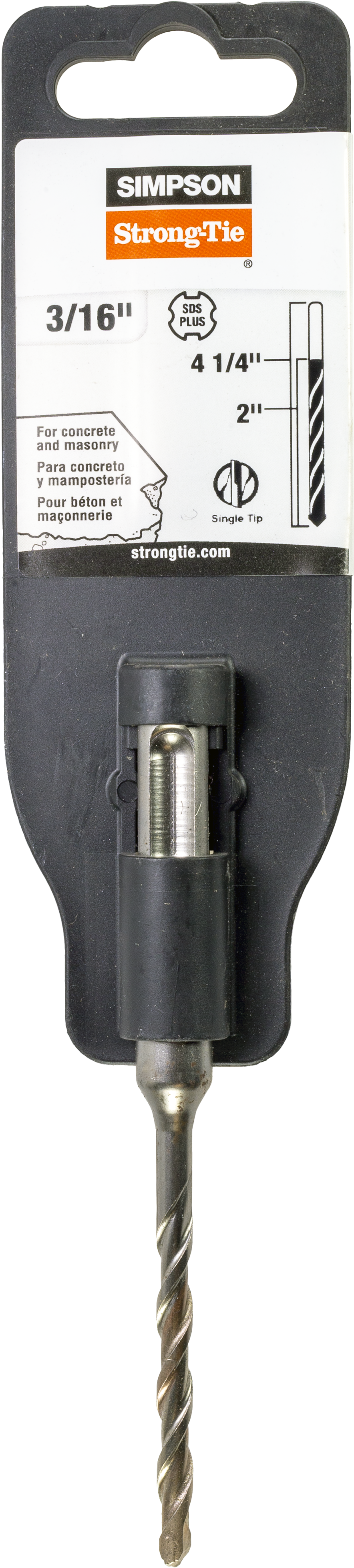 Simpson Strong-Tie MDPL01804 3/16 in. x 4-1/4 in. SDS-plus® Shank Drill Bit (Pack of 150)