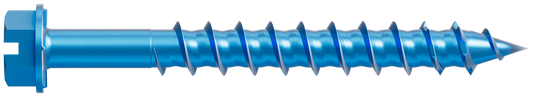 Simpson Strong-Tie TNT25214HB Titen Turbo™ — 1/4 in. x 2-1/4 in. Hex-Head Concrete and Masonry Screw, Blue (2000-Qty) (Pack of 48)