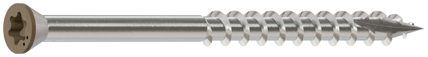 Simpson Strong-Tie S07225FTBBR05 Trim-Head Screw, 6-Lobe Drive — #7 x 2-1/4 in. T15 Type 305, Brown 05 (1750-Qty)