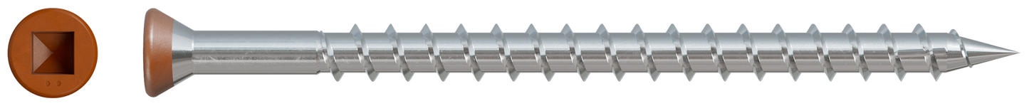Simpson Strong-Tie DTH212S305TN01 Trim-Head Screw — Sharp Point (Collated) — #7 x 3-1/2 in. #2 Square Type 305 Tan 01 (1000-Qty) (Pack of 100)