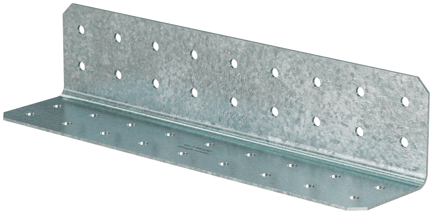 Simpson Strong-Tie RCA229/54-R50 RCA 2 in. x 2 in. x 9 in. 16-Gauge Galvanized Rigid Connector Angle (50-Qty) (Pack of 40)