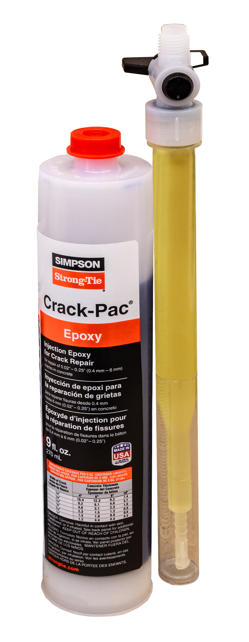 Simpson Strong-Tie ETIPAC2G10 Crack-Pac® 9-oz. Single-Cartridge Injection Epoxy