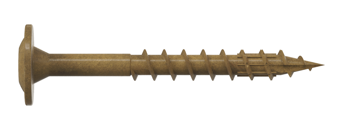 Simpson Strong-Tie CBT08112R100 Wafer-Head Construction Screw — #8 x 1-1/2 in. T20, Quik Guard®, Tan (100-Qty) (Pack of 5)