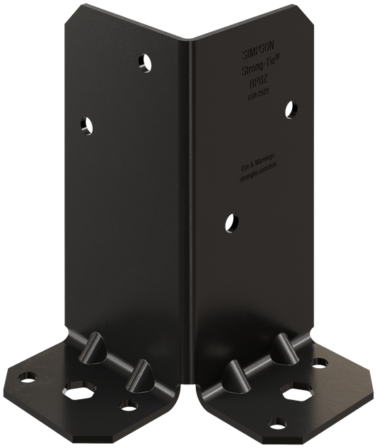 Simpson Strong-Tie RPBPC Outdoor Accents® RPBPC ZMAX®, Black Powder-Coated Retrofit Post Base for Double 2x4 (Pack of 1800)
