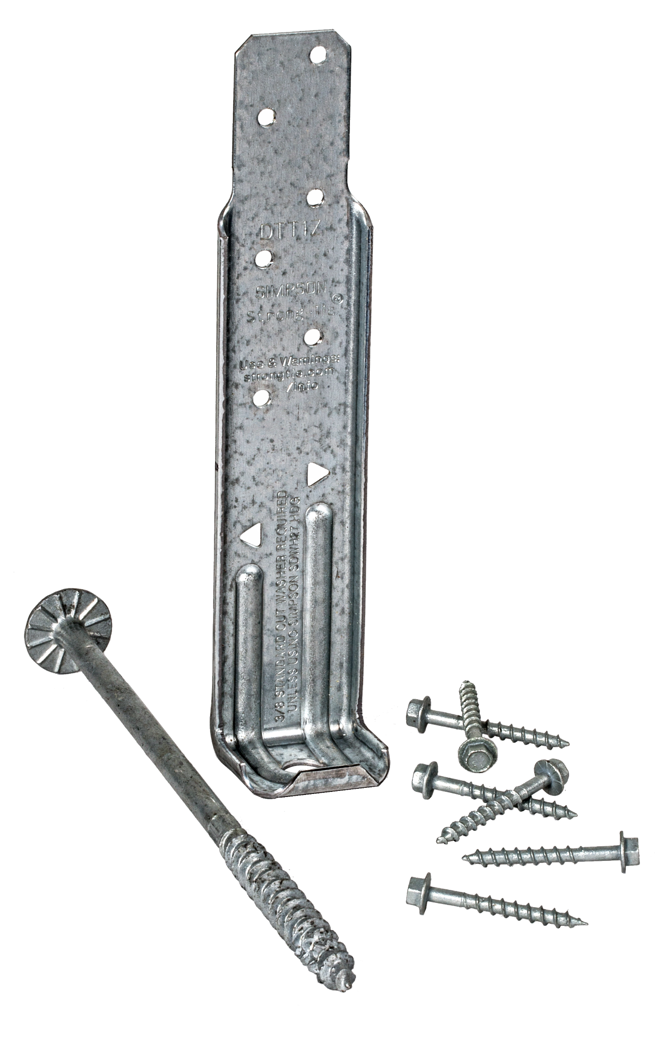 Simpson Strong-Tie DTT1Z-KT DTT1Z® ZMAX® Galvanized Deck Tension Tie Kit for 2x with Screws (4-Qty) (Pack of 400)
