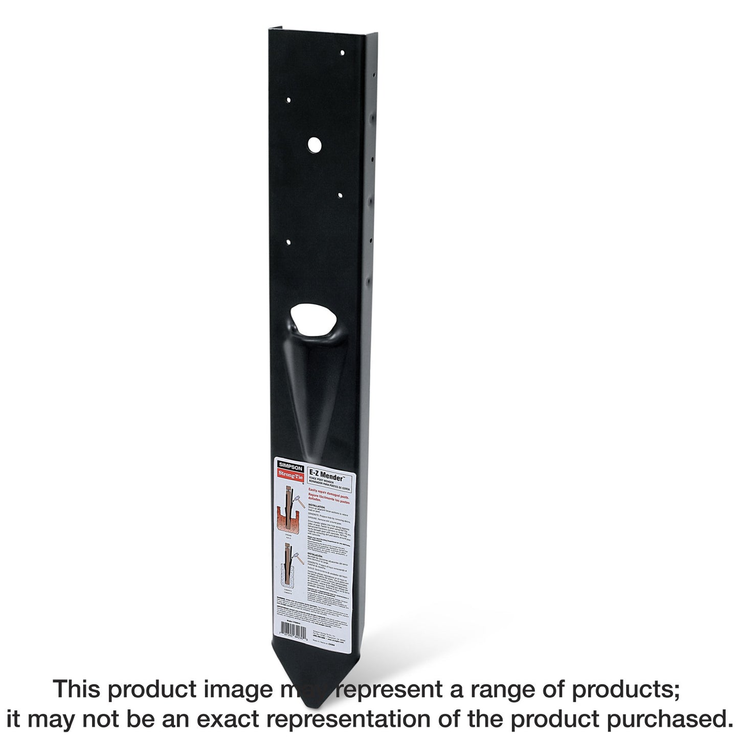 Simpson Strong-Tie FPBM44E E-Z Mender™ 12-Gauge Black Powder-Coated Mender Plate for 4x4 Wood Post