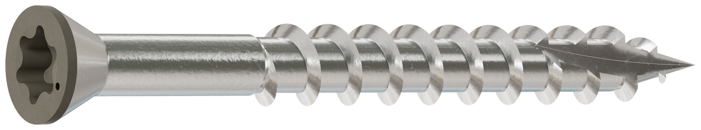 Simpson Strong-Tie T07162FT70GR Trim-Head Screw, 6-Lobe Drive — #7 x 1-5/8 in. T-15 Type 316, Gray (70-Qty) (Pack of 5)