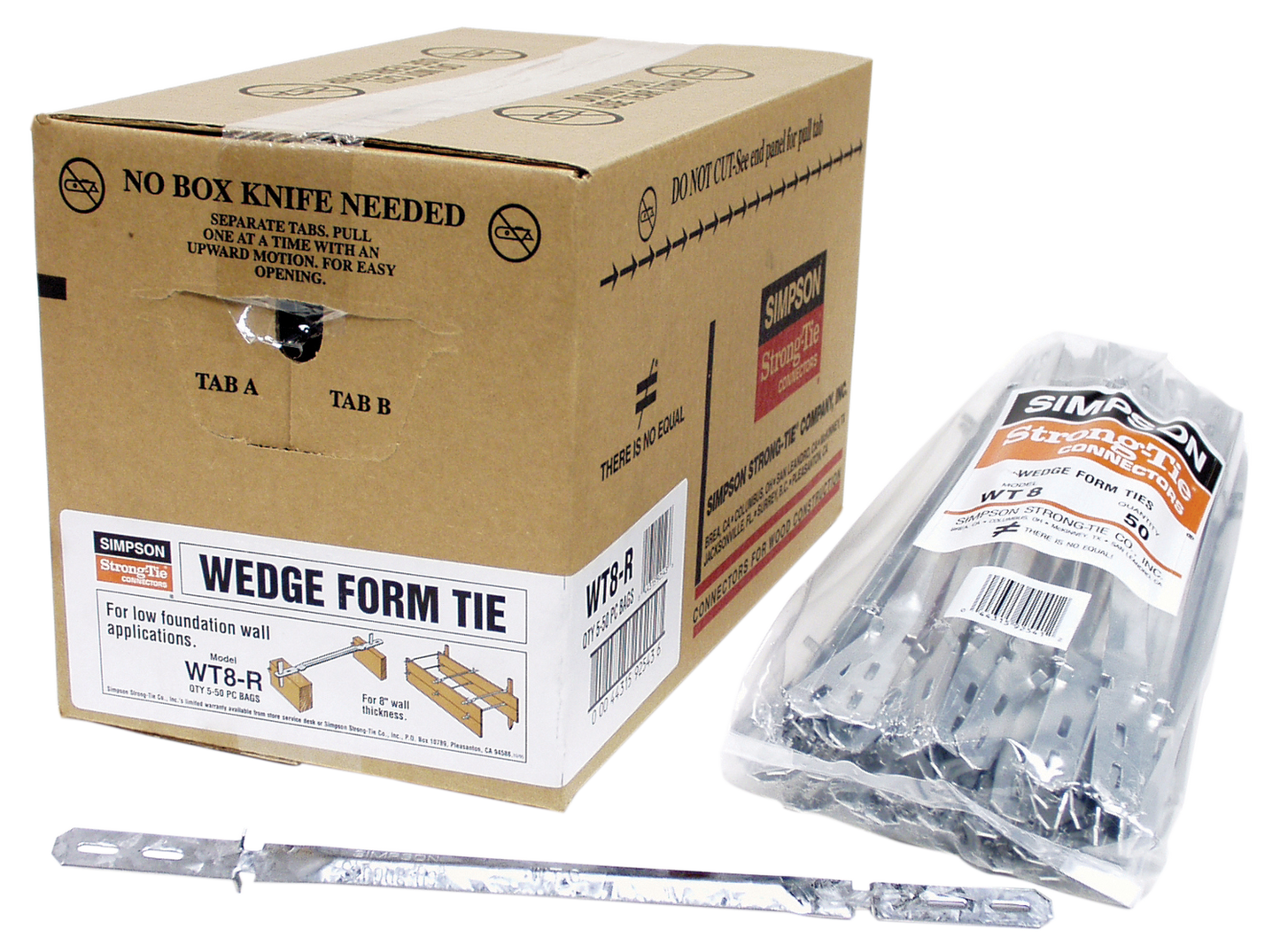 Simpson Strong-Tie WT8-R50 Wedge Tie for 2x Formboard, 8-in. Thick Walls (50-Qty)