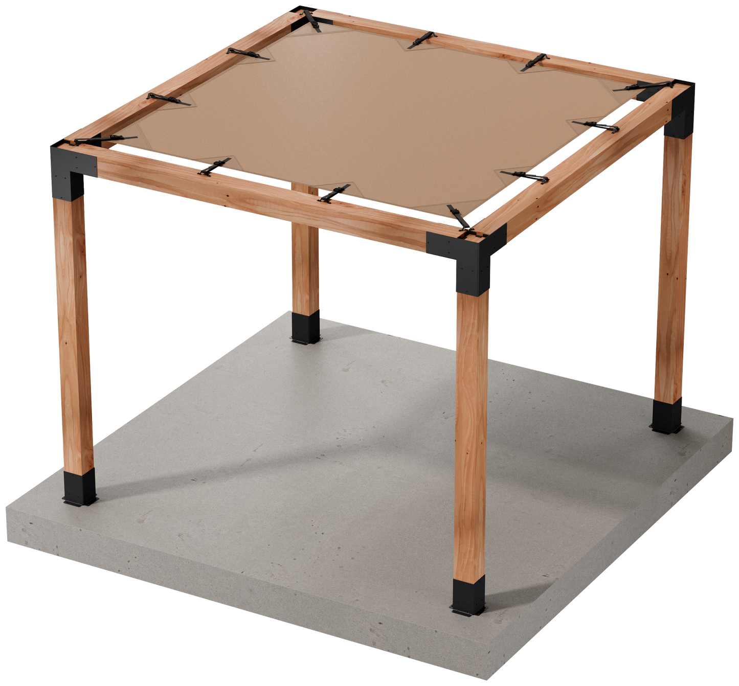Simpson Strong-Tie B-SAGET8X8(6X) Sage System™ DIY 8x8 Pergola Bundle with 8x8 Sunshade, Tan
