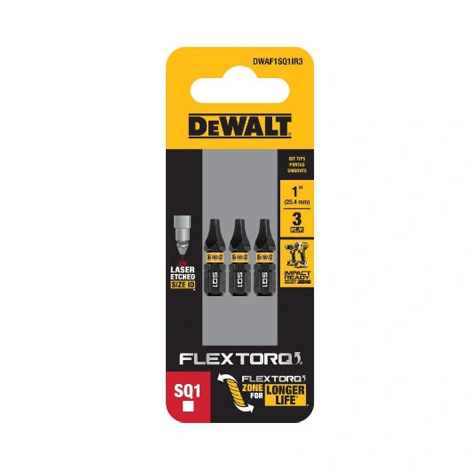 DeWalt DWAF1SQ1IR3 1In Square #1 Flextorq 3Pk