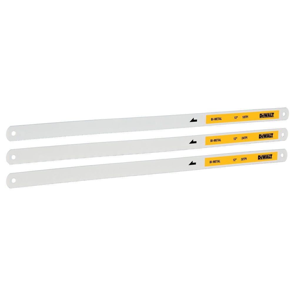 DeWalt DWHT20558 12" BIMTL Hacksaw Blade 18 3 Pack
