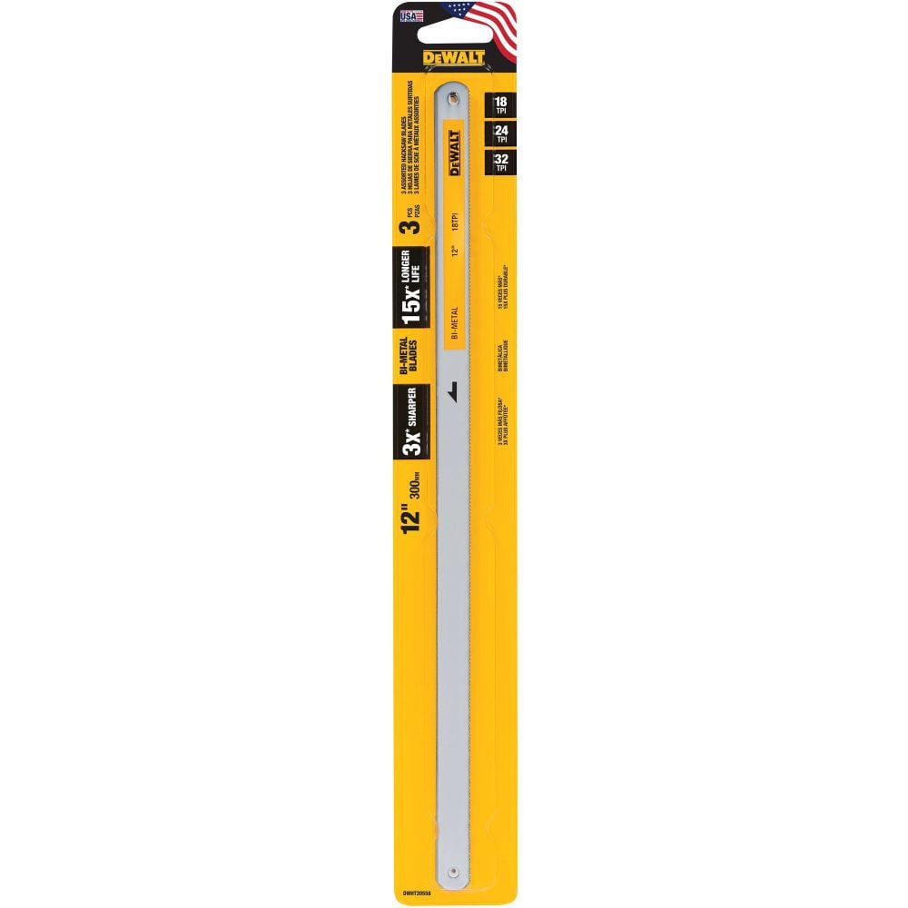 DeWalt DWHT20558 12" BIMTL Hacksaw Blade 18 3 Pack
