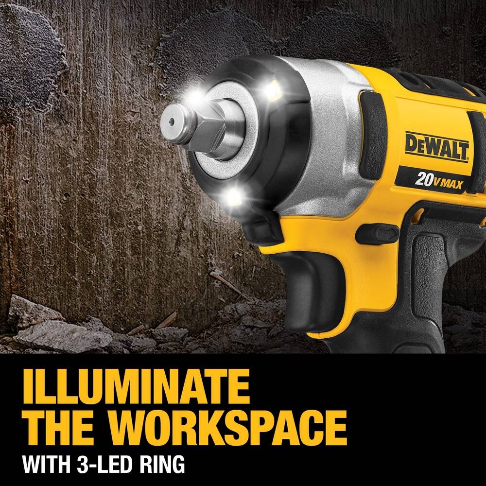 DeWalt 20V MAX* Cordless Impact Wrench with Detent Pin, 1/2-Inch, Tool Only (DCF880B)