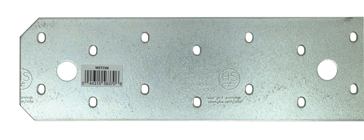 Simpson Strong-Tie MSTC66 MSTC 65-3/4 in. 14-Gauge Galvanized Medium Strap