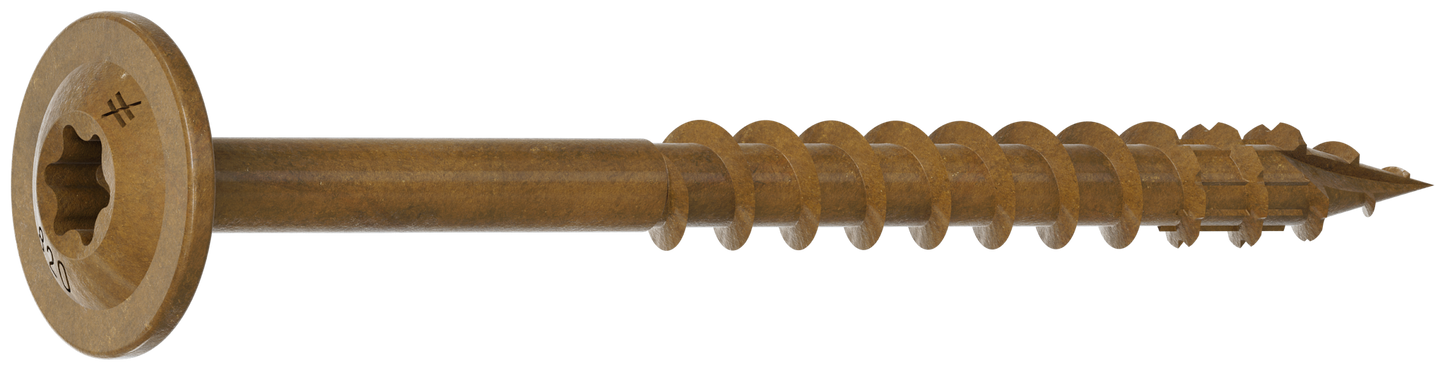Simpson Strong-Tie CBT08200MB Wafer-Head Construction Screw — #8 x 2 in. T20, Quik Guard®, Tan (3000-Qty)