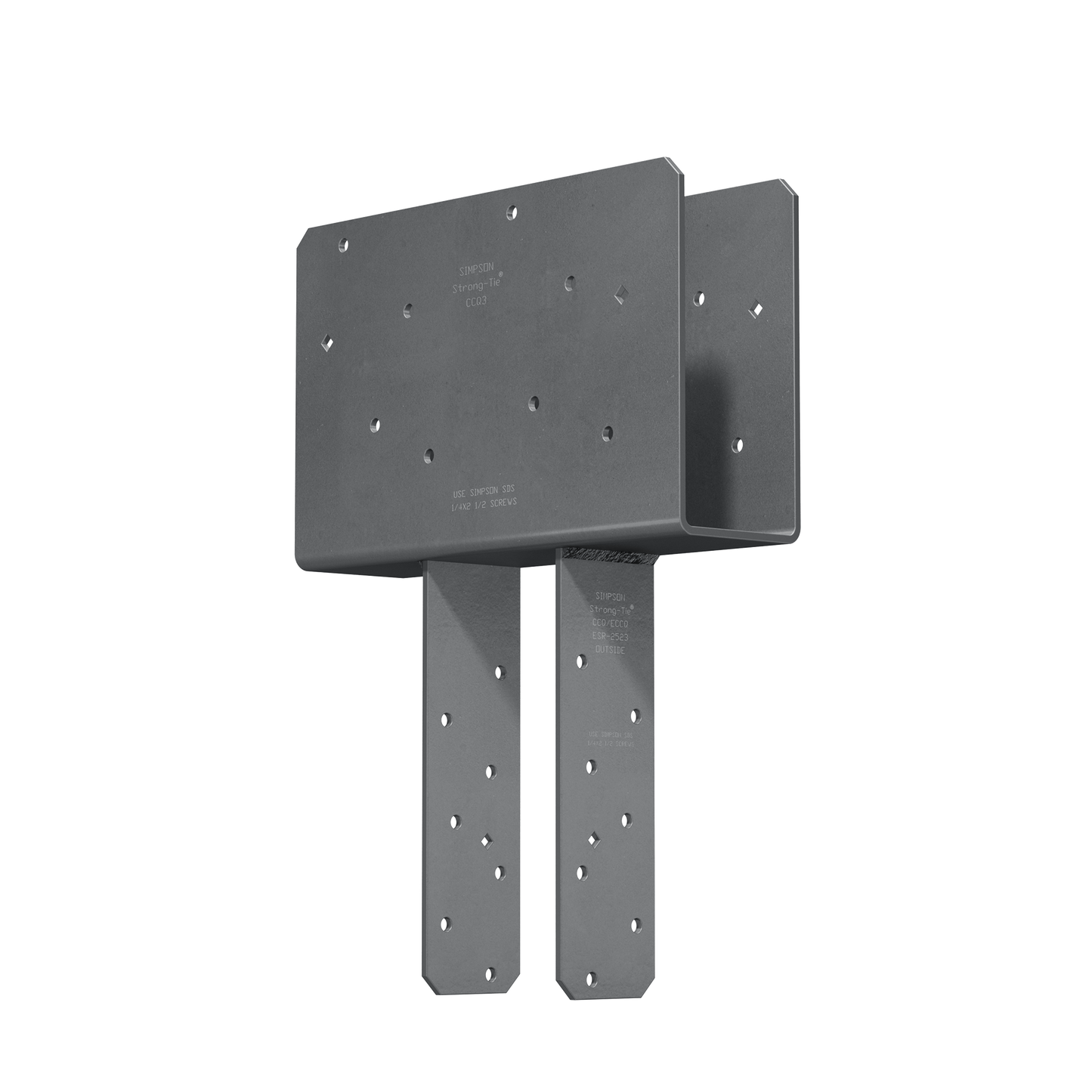 Simpson Strong-Tie CCQ4.62-5.50SDS CCQ™ Column Cap for Triple-2x Beam, 6x Post with Strong-Drive® SDS Screws (Pack of 2)
