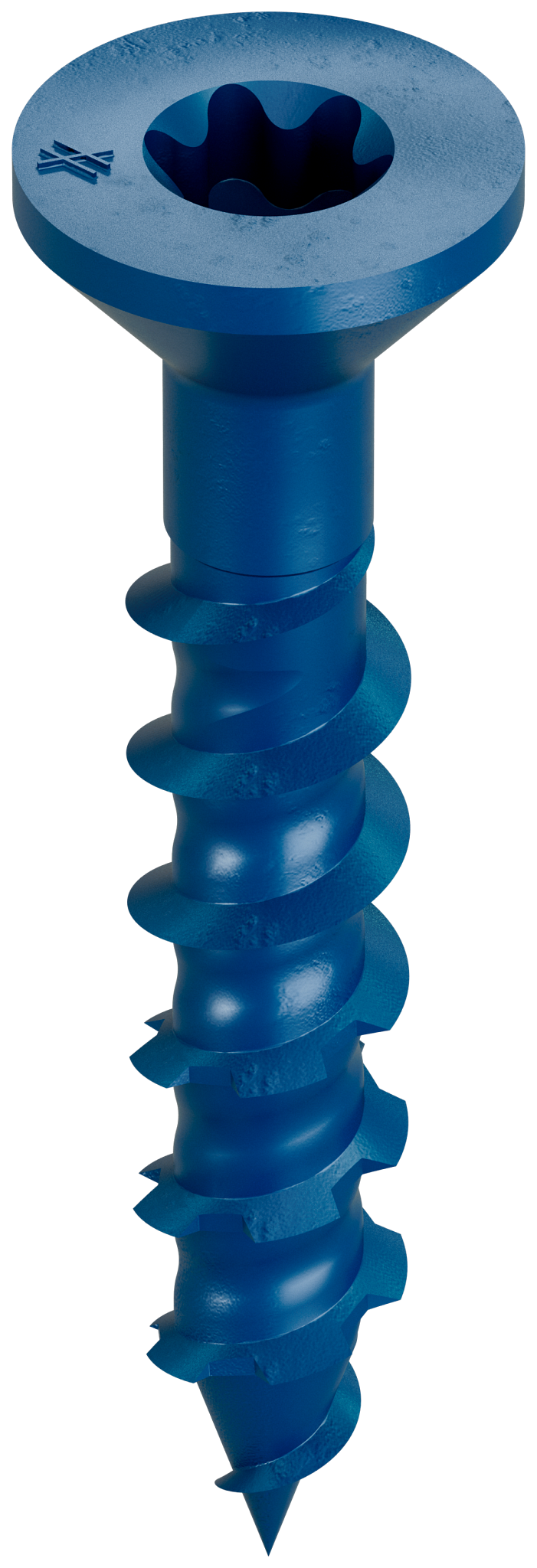 Simpson Strong-Tie TNT18114TFC75 Titen Turbo™ — 3/16 in. x 1-1/4 in. 6-Lobe Flat-Head Concrete and Masonry Screw, Blue (75-Qty)