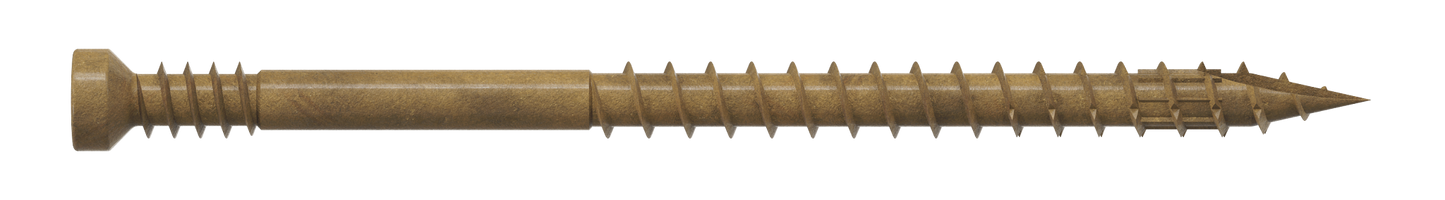 Simpson Strong-Tie FT07212R100 Finish Trim Screw — #7 x 2-1/2 in. T10, Trim-Head, Quik Guard®, Tan (100-Qty) (Pack of 5)