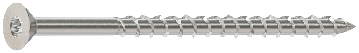 Simpson Strong-Tie T08300WPF5 Deck-Drive™ DWP WOOD SS Screw — #8 x 3 in. T-20, Flat Head, Type 316 (5 lb.) (Pack of 6)