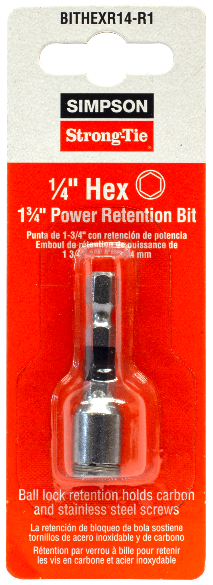 Simpson Strong-Tie BITHEXR14-R1 1/4-in. Hex Drive 1-3/4 in. Power Bit