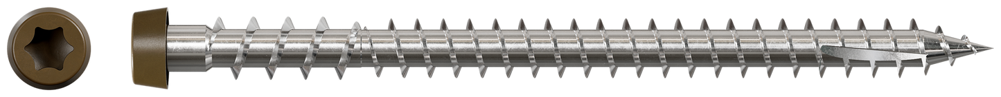 Simpson Strong-Tie DCU234S316BR01 Deck-Drive™ DCU COMPOSITE Screw (Collated) — #10 x 2-3/4 in. Type 316, Brown 01 (1000-Qty)