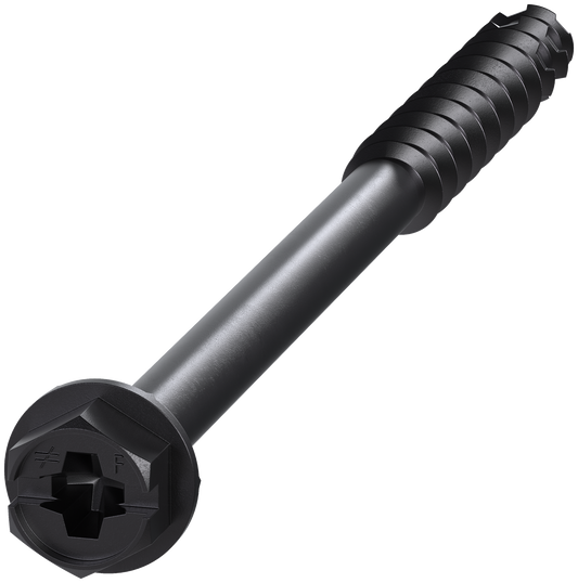 Simpson Strong-Tie TNTBL25400H Titen Turbo™ — 1/4 in. x 4 in. Hex-Head Concrete and Masonry Screw, Black (100-Qty) (Pack of 4)