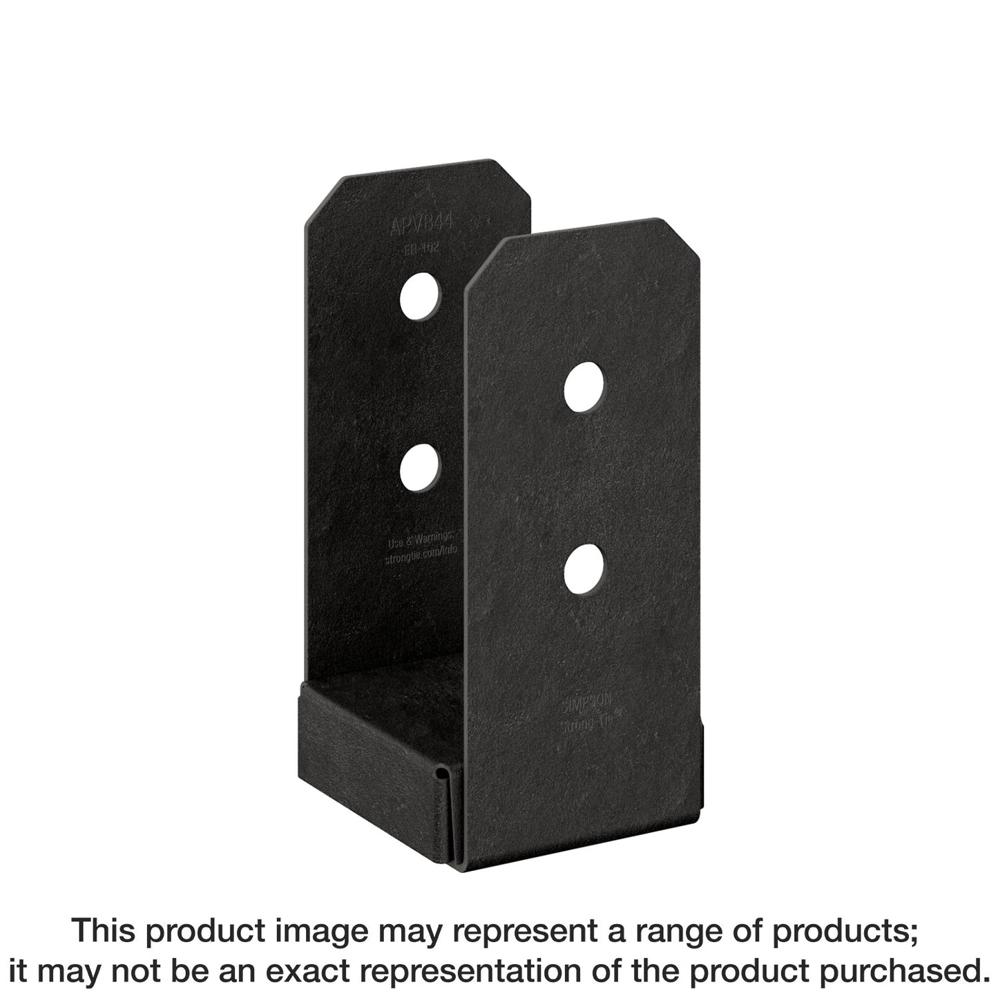 Simpson Strong-Tie APVB44 Outdoor Accents® Avant Collection™ ZMAX®, Black Powder-Coated Post Base for 4x4 (Pack of 8)