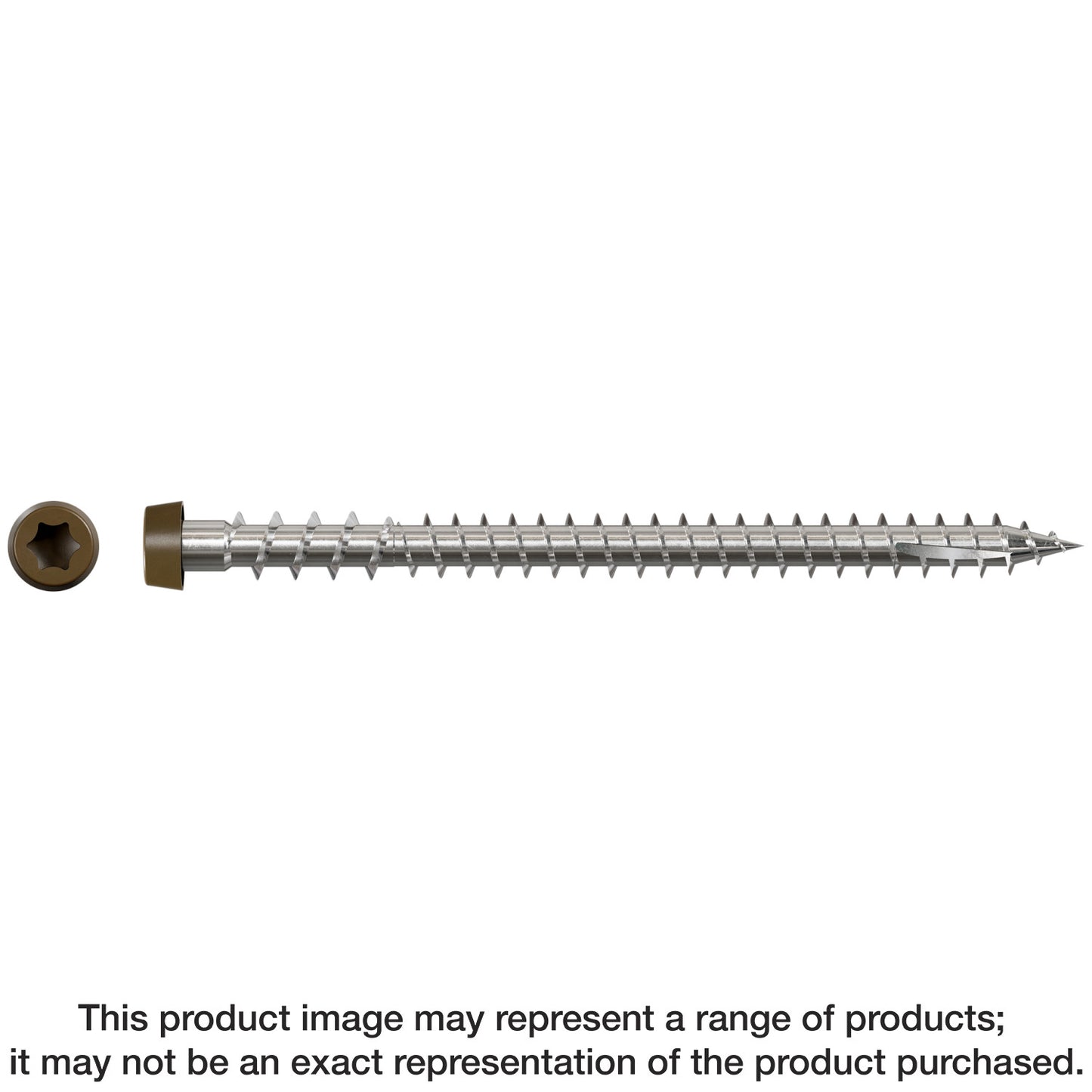 Simpson Strong-Tie DCU234S316BR01 Deck-Drive™ DCU COMPOSITE Screw (Collated) — #10 x 2-3/4 in. Type 316, Brown 01 (1000-Qty)