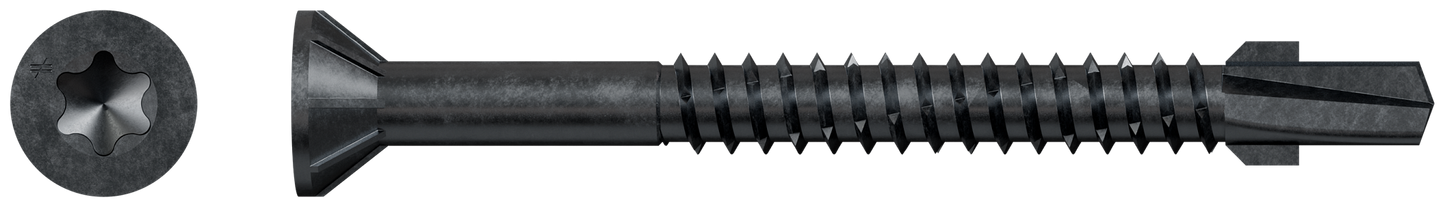 Simpson Strong-Tie TBP1260S Strong-Drive® TB WOOD-TO-STEEL Screw (Collated) — #12 x 2-3/8 in. Black Phos. (1000-Qty)