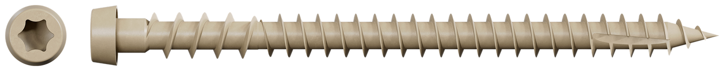 Simpson Strong-Tie DCU234STN02 Deck-Drive™ DCU COMPOSITE Screw (Collated) — #10 x 2-3/4 in. Quik Guard® Tan 02 (1000-Qty)
