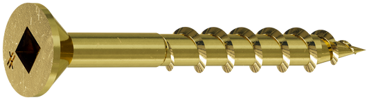 Simpson Strong-Tie WSC112S WSC Wood Screw (Collated) — #8 x 1-1/2 in. #2 Square, Flat Head, Yellow Zinc (2000-Qty) (Pack of 100)