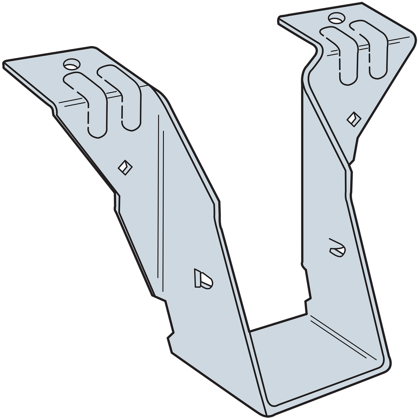 Simpson Strong-Tie PF24 PF 18-Gauge Galvanized Post Frame Hanger for 2x4 (Pack of 50)