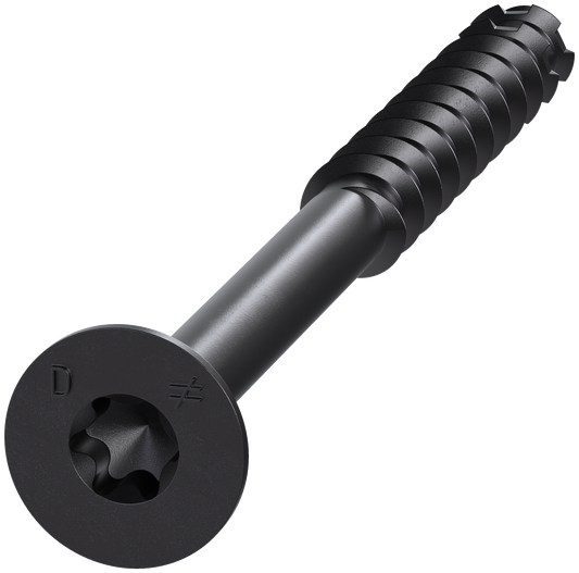 Simpson Strong-Tie TNTBL25314TF Titen Turbo™ — 1/4 in. x 3-1/4 in. 6-Lobe Flat-Head Concrete and Masonry Screw, Black (100-Qty) (Pack of 4)