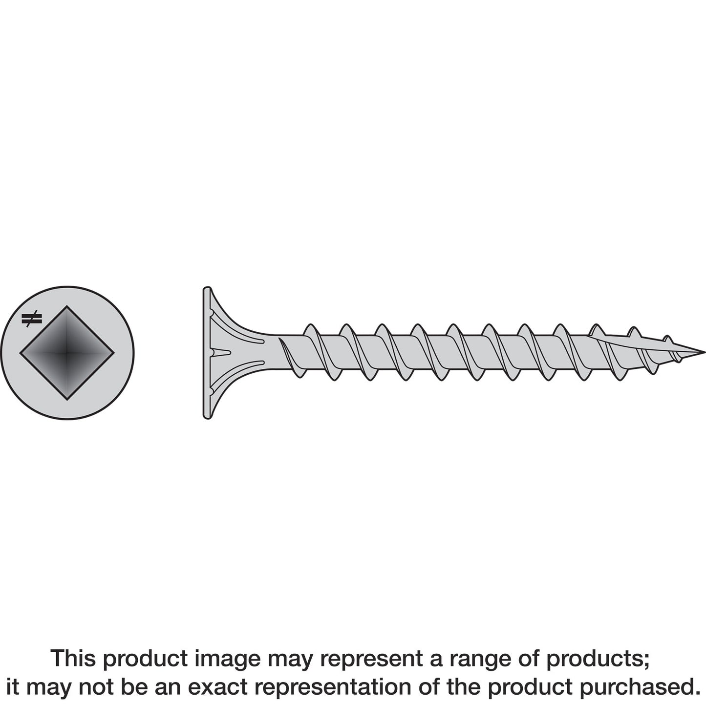Simpson Strong-Tie T08C225WQ-RP10 Fiber-Cement Screw — #8 x 2-1/4 in. #2 Square Wafer-Head, Type 316 (10-Qty)