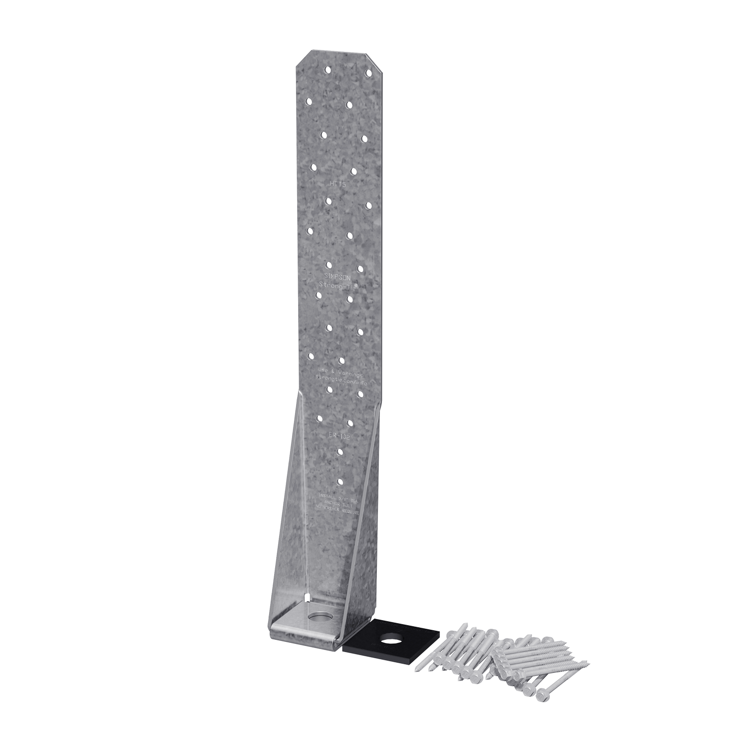 Simpson Strong-Tie HTT5KT HTT 16-in. Heavy Tension Tie for 5/8-in. Anchor with Bearing Plate and Screws (Pack of 10)