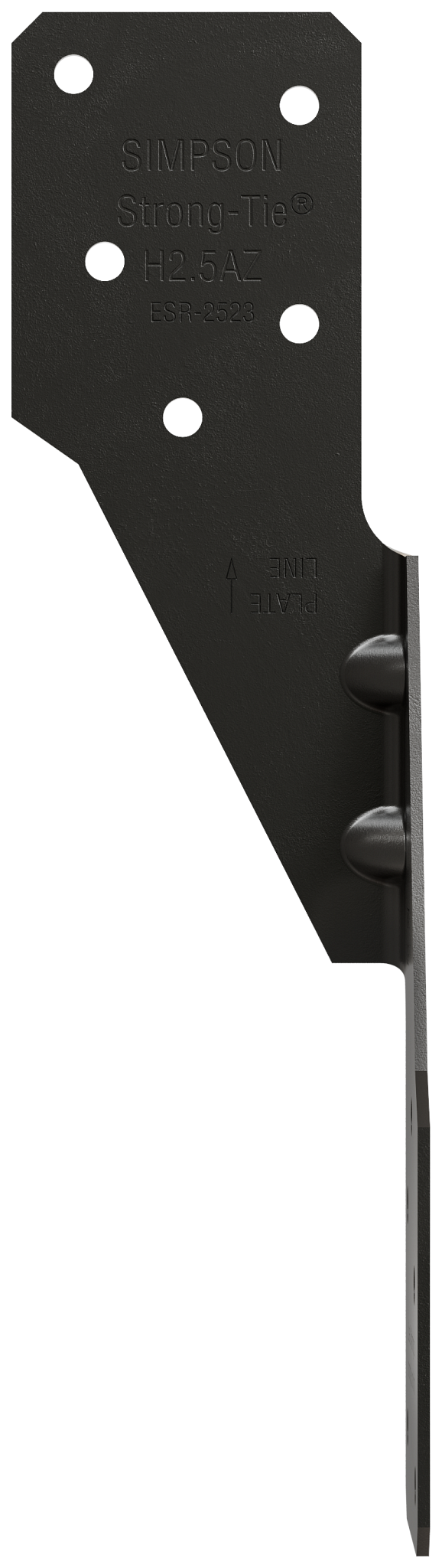 Simpson Strong-Tie H2.5APC Outdoor Accents® H2.5APC 18-Gauge ZMAX®, Black Powder-Coated Hurricane Tie (Pack of 50)
