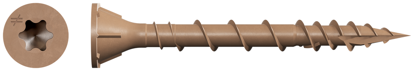 Simpson Strong-Tie HCKDSVT158S Deck-Drive™ DSV WOOD Screw (Collated) — #8 x 1-5/8 in. T25 6-Lobe, Tan (1000-Qty)