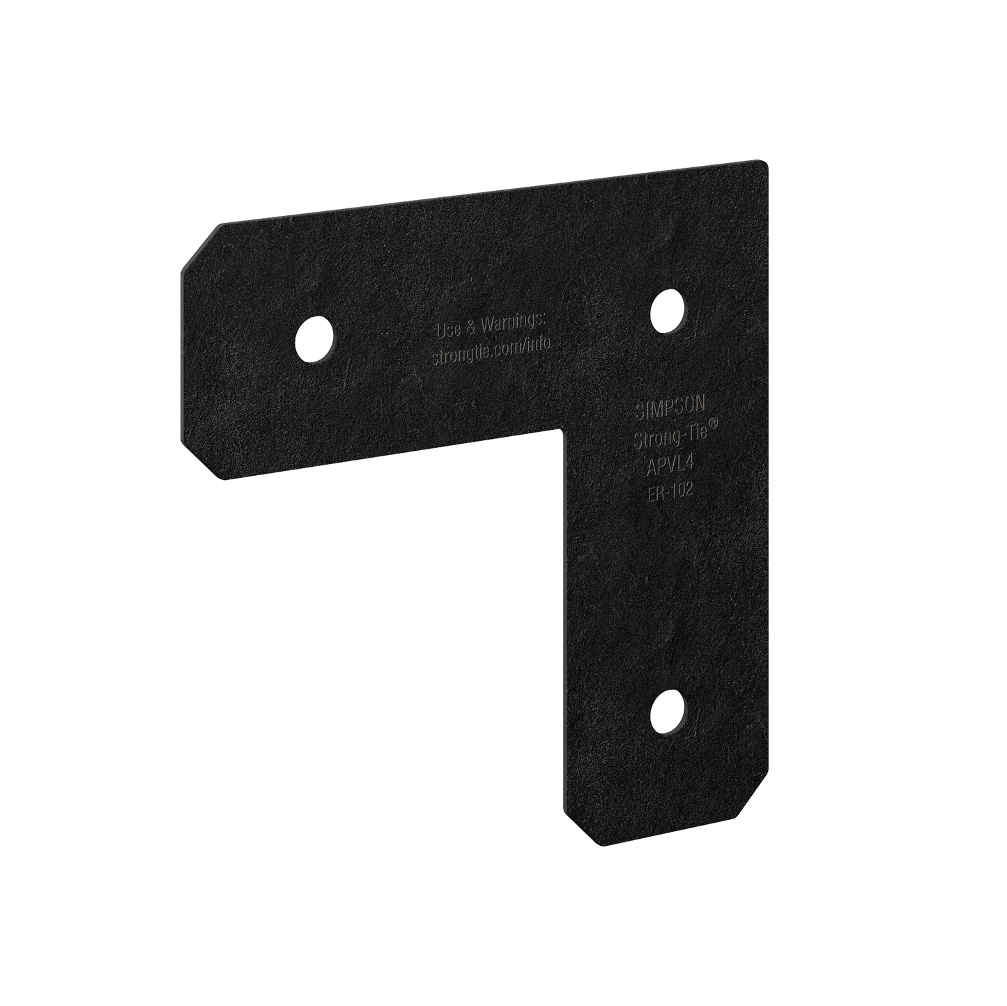 Simpson Strong-Tie APVL4 Outdoor Accents® Avant Collection™ ZMAX®, Black Powder-Coated L Strap for 4x4 (Pack of 8)