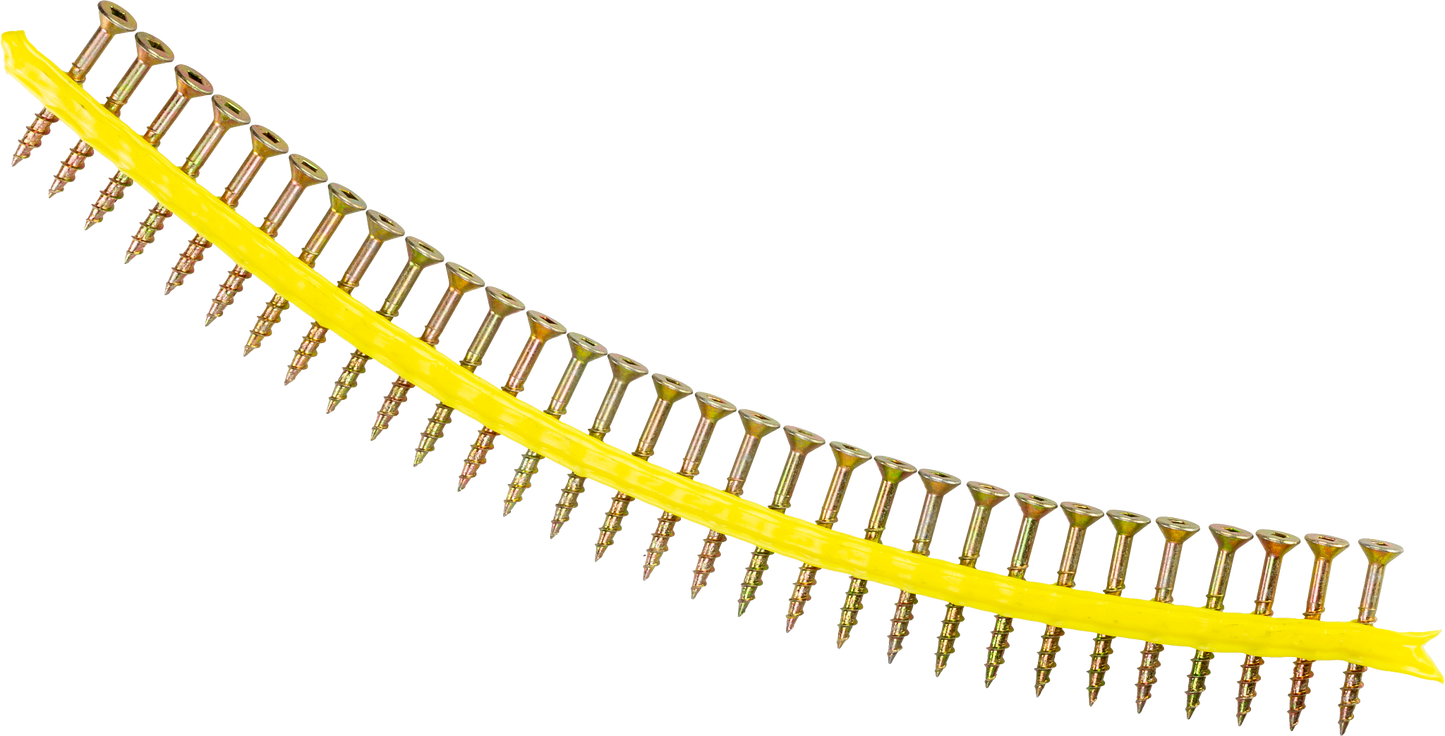 Simpson Strong-Tie WSC112S WSC Wood Screw (Collated) — #8 x 1-1/2 in. #2 Square, Flat Head, Yellow Zinc (2000-Qty)