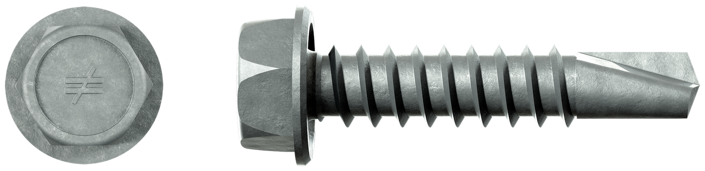 Simpson Strong-Tie XQ1S1214 Strong-Drive® Self-Drilling X Metal Screw (Collated) — #12 x 1 in. 5/16 Hex, Quik Guard® (1500-Qty) (Pack of 100)